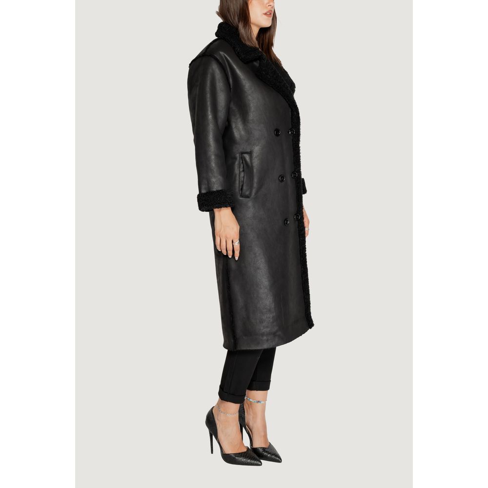 Cleré Black Polyester Coat