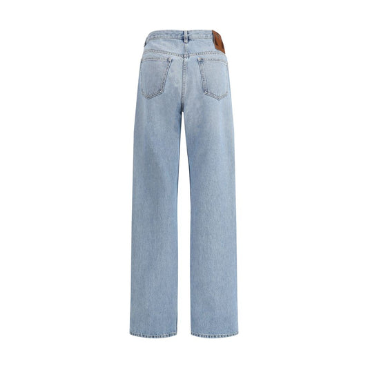 Valentino Light Blue Cotton High-Waisted Jean
