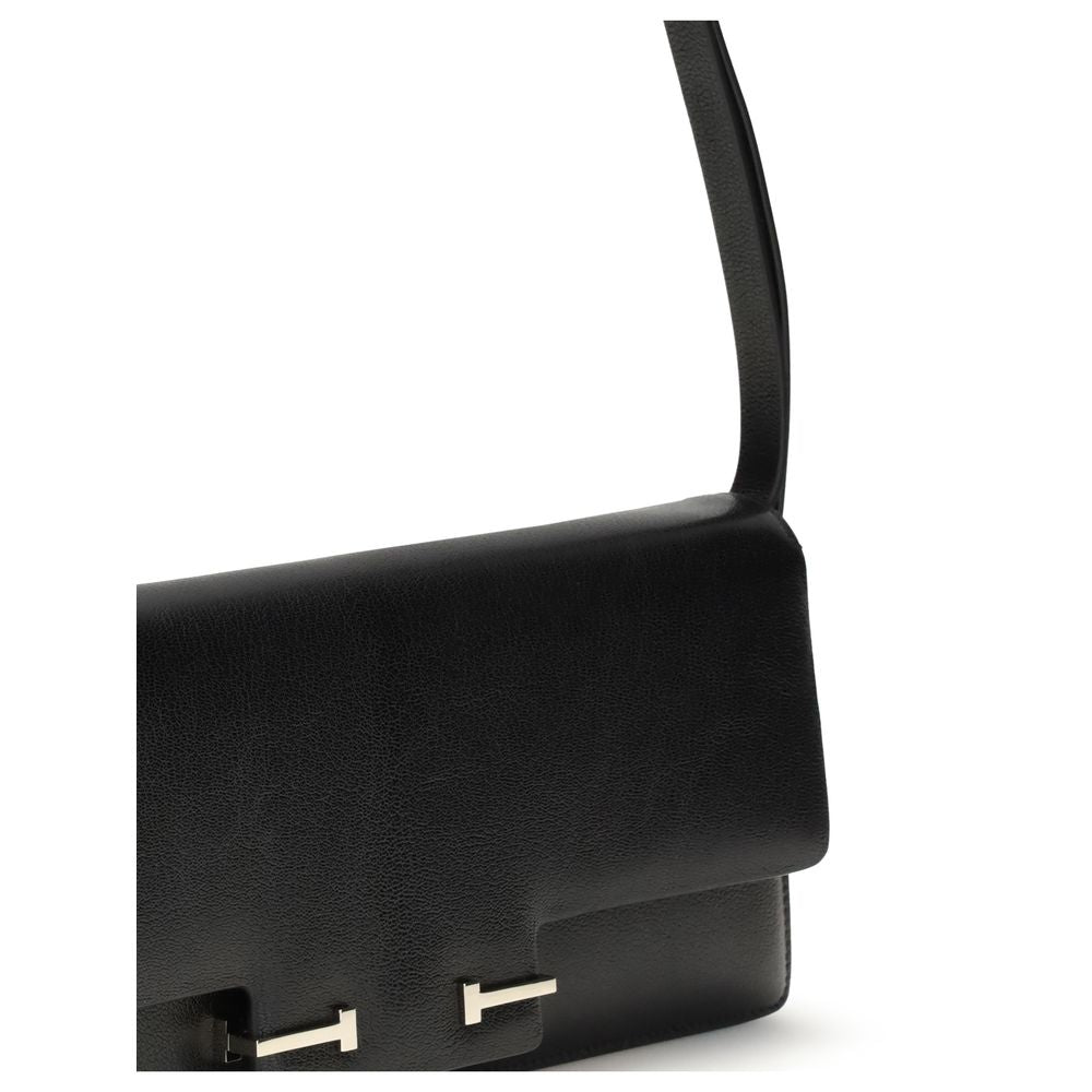 Tom Ford Black Calf Leather Bos Taurus Shoulder Bag
