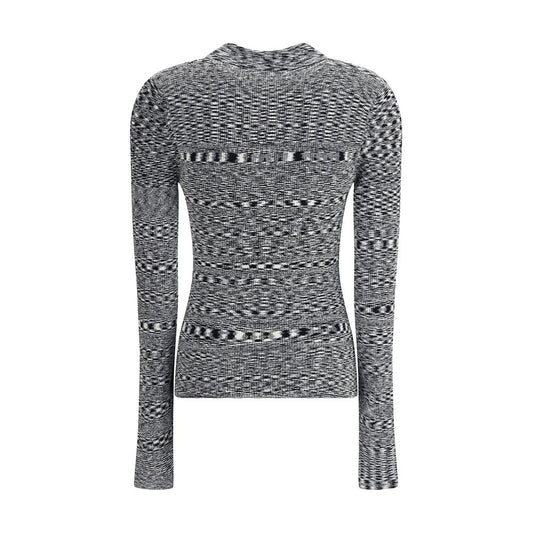 Ganni Black Viscose Polo Shirt