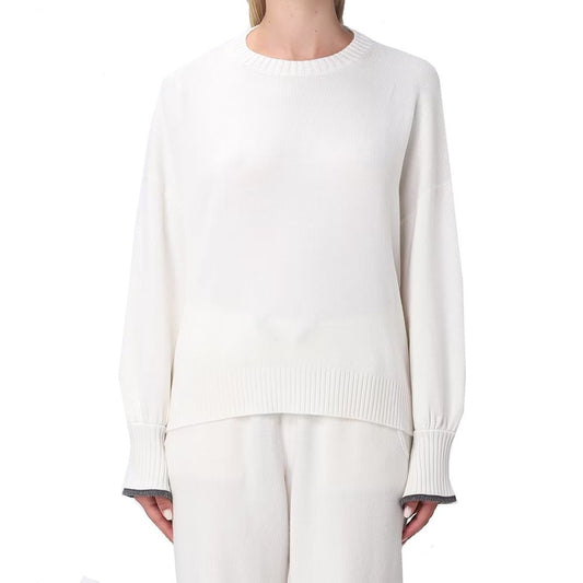 Brunello Cucinelli White Cashmere Sweatshirt