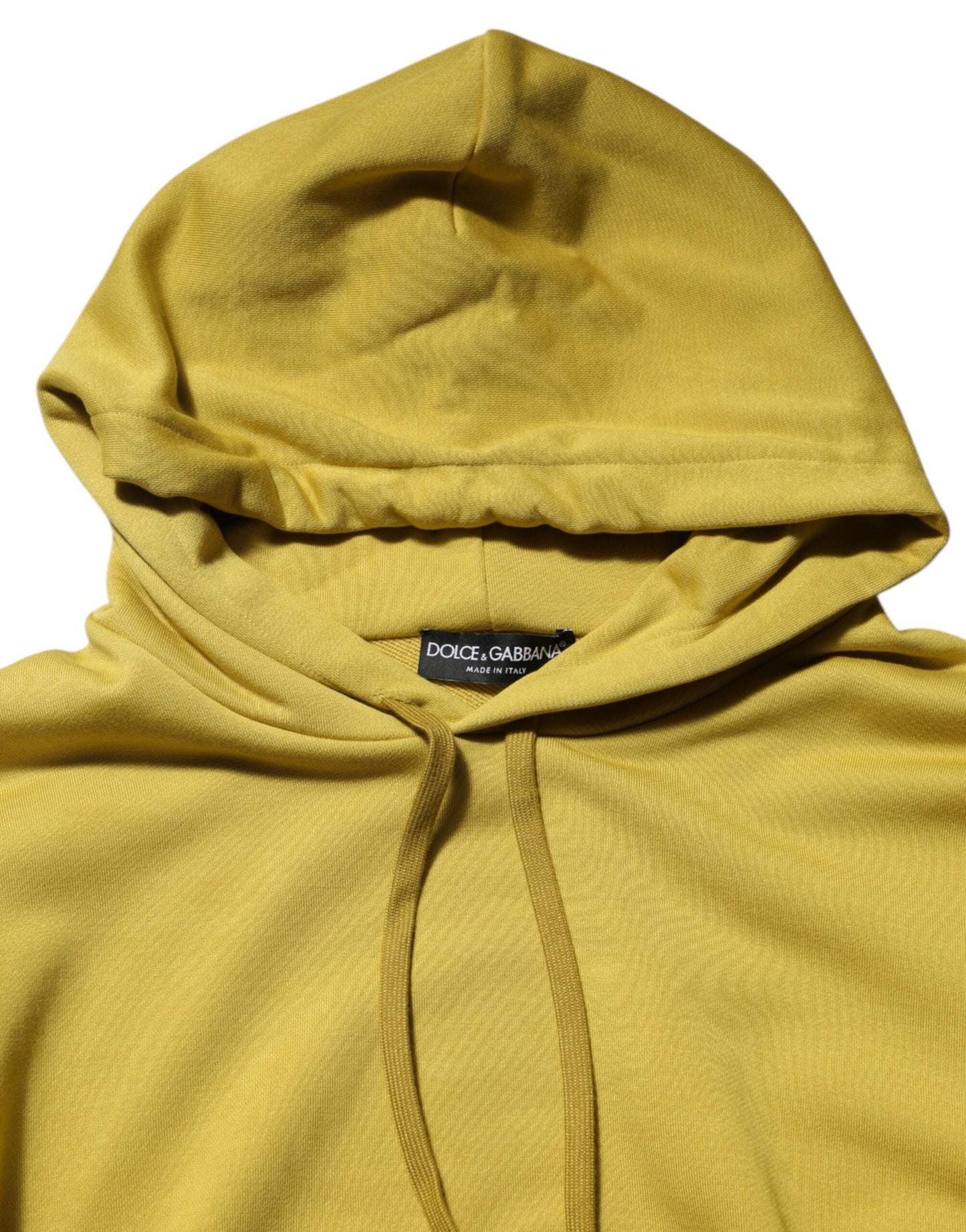 Dolce & Gabbana Yellow Logo Cotton Hooded Sweatshirt Sweater