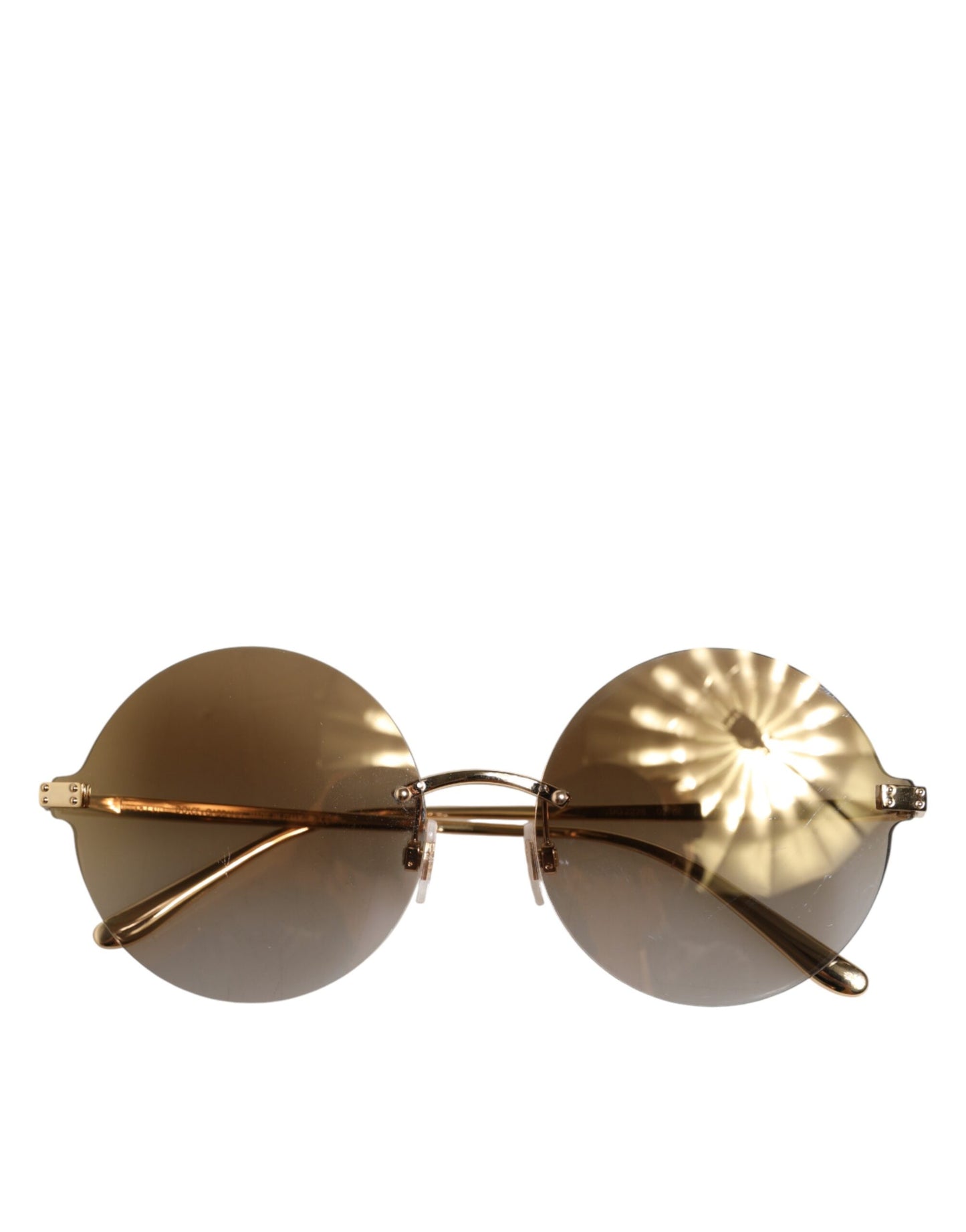 Dolce & Gabbana DG2228 Gold Plated Round Lenses Shades Eyewear Sunglasses