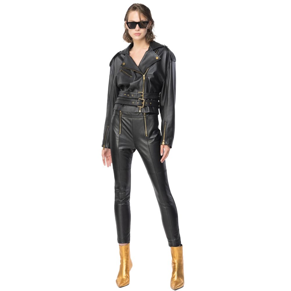 PINKO Black Lamb Leather Legging