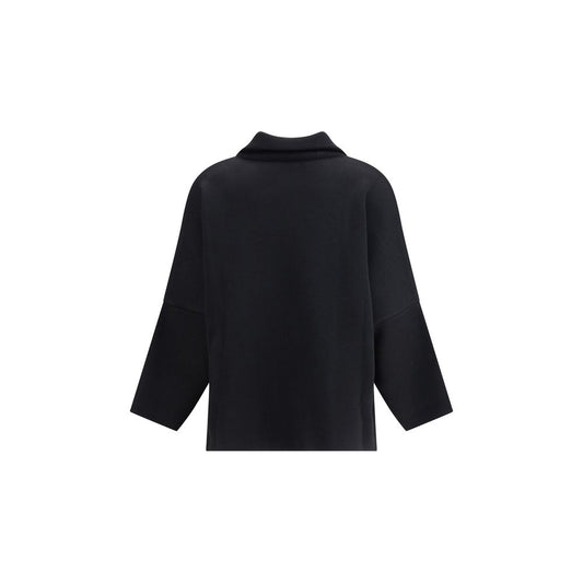 Ella Black Merino Wool Coat