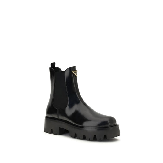 Prada Black Rubber Ankle Boots