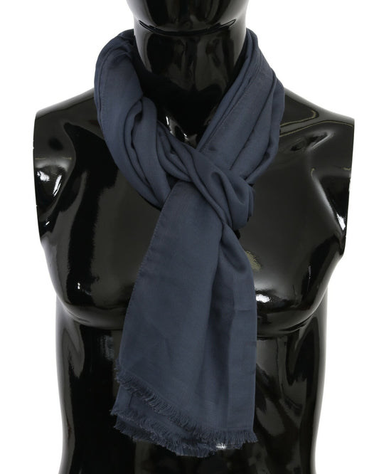 Dolce & Gabbana Modal Navy Blue Neck Wrap Men Shawl Scarf