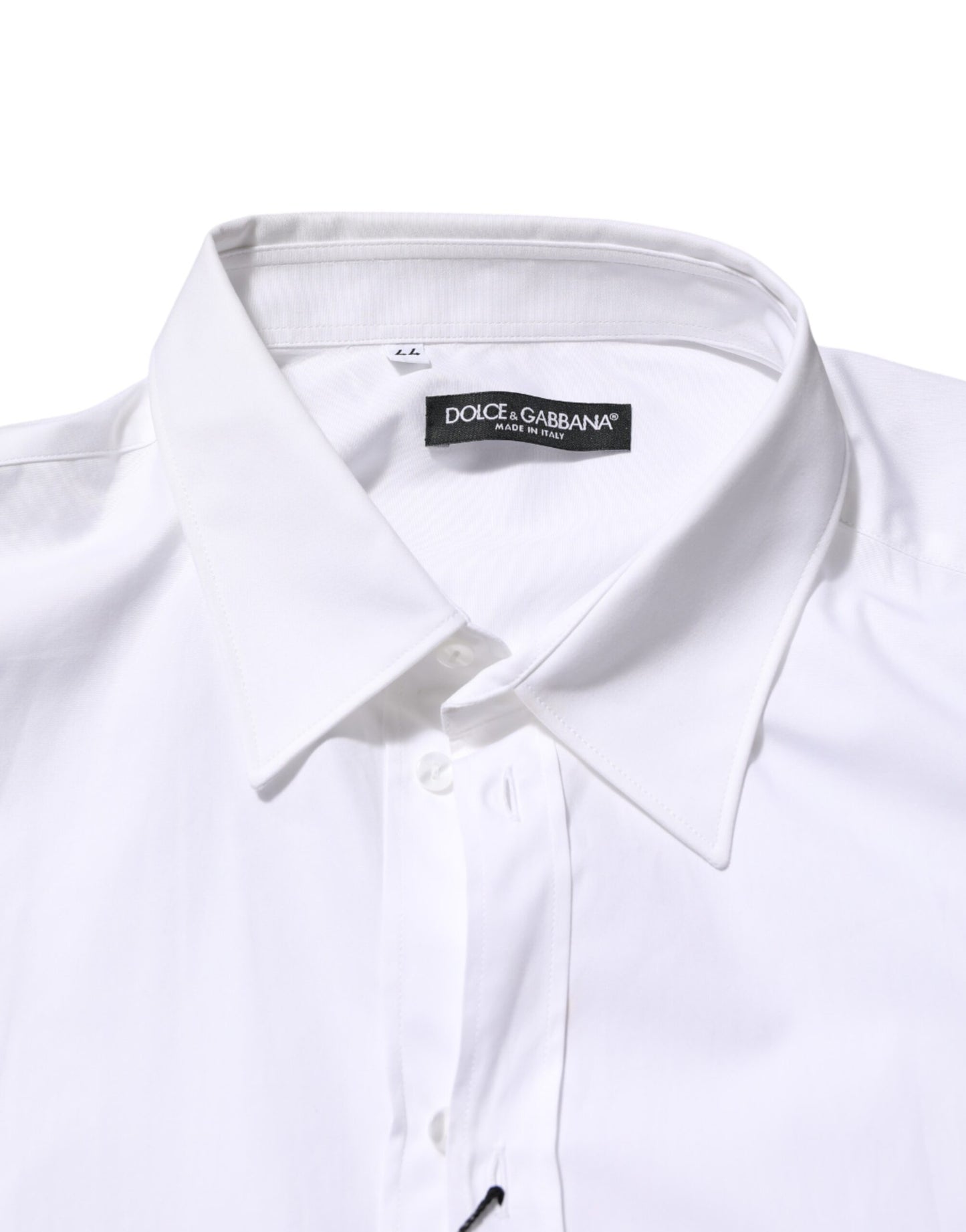 Dolce & Gabbana White Cotton Collared Long Sleeve Men Dress Shirt
