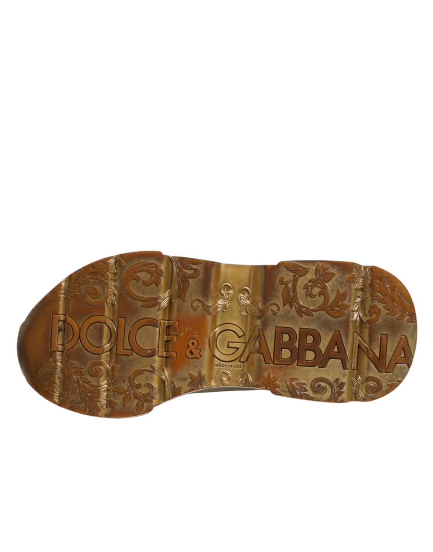 Dolce & Gabbana White Gold Daymaster Low Top Sneakers Shoes