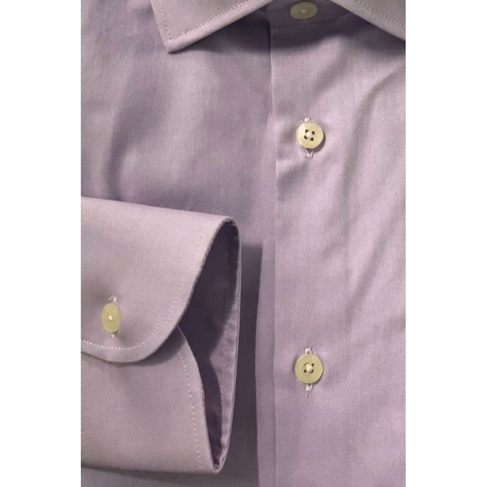 Baldinini Trend Purple Cotton Men Shirt