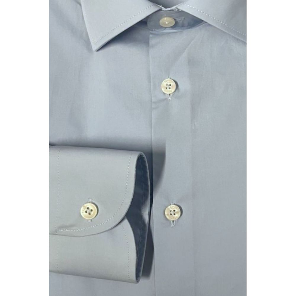 Baldinini Trend Light Blue Cotton Men Shirt