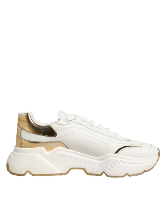 Dolce & Gabbana White Gold Daymaster Low Top Sneakers Shoes