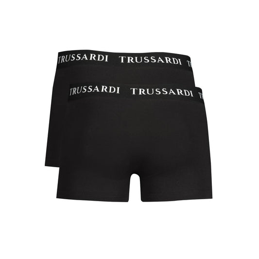 Trussardi Nero Cotton Men Boxer Brief Pair