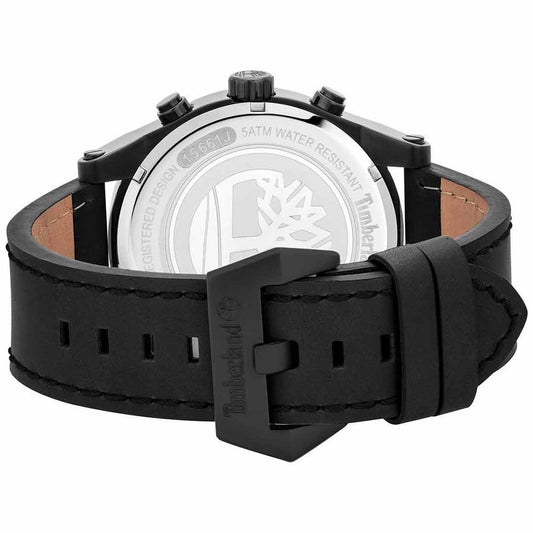 Timberland Black Leather Dress Watch