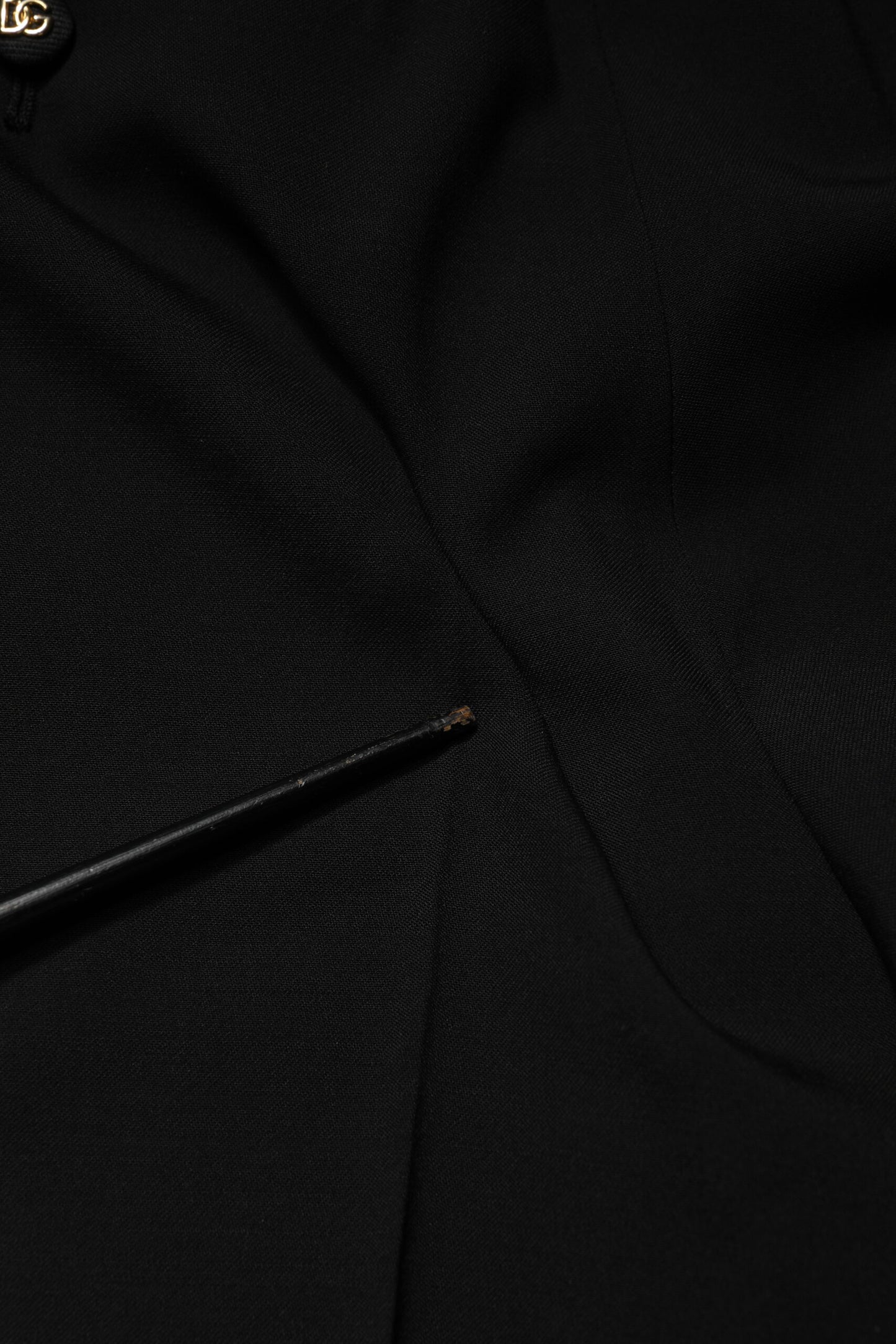 Dolce & Gabbana Black Wool Blend Straight High Waist Pants