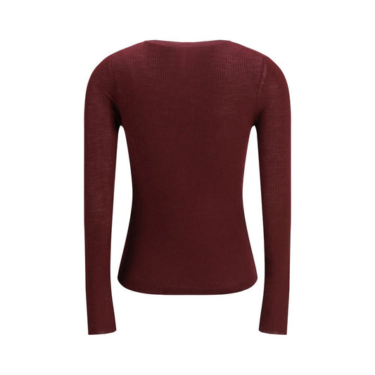 Chloé Bordeaux Wool Long Sleeve T-Shirt