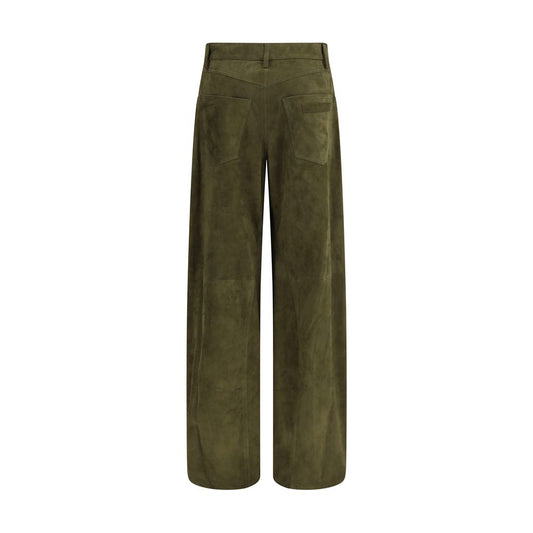 Marni Green Calf Leather Bos Taurus Casual Pants