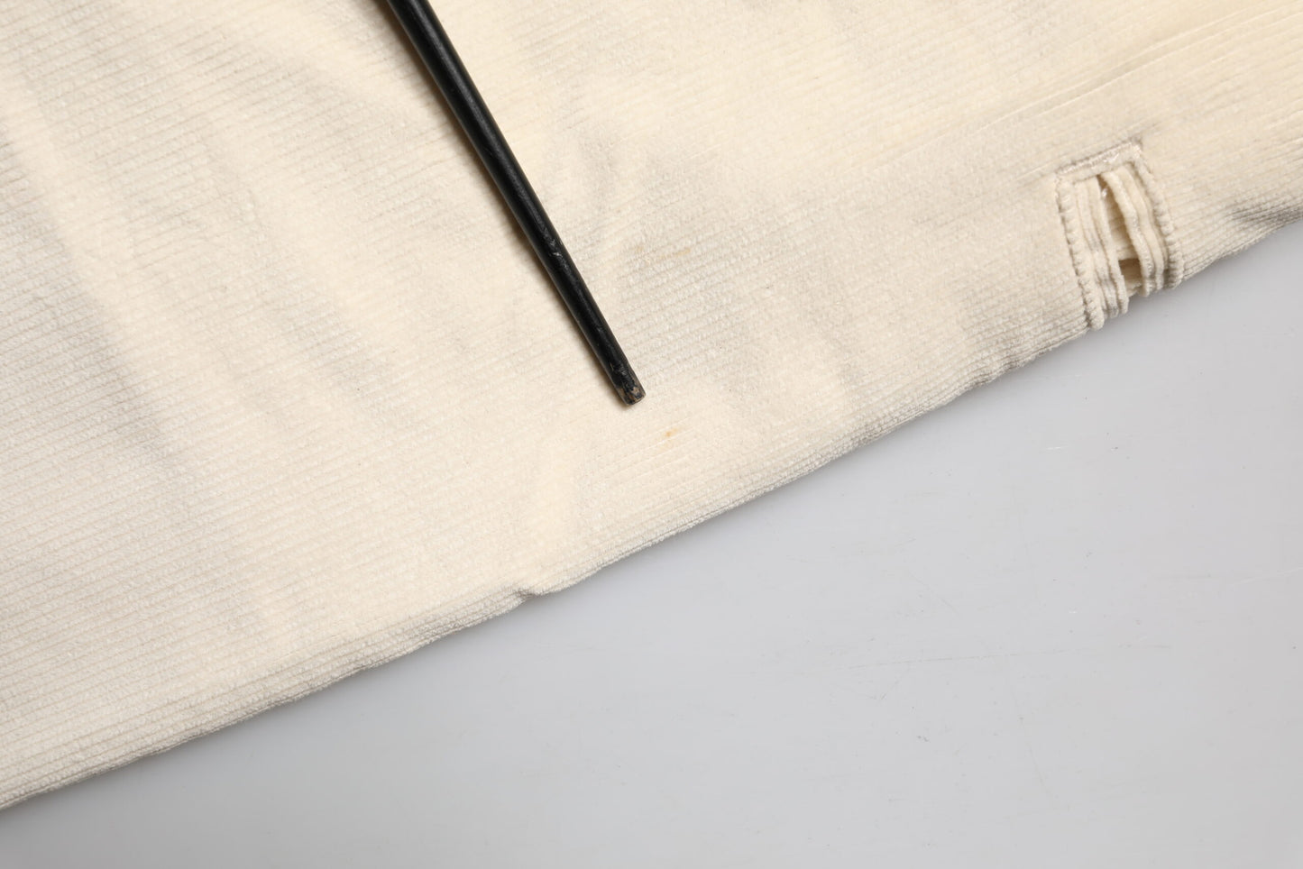 Fortela Off White Cotton Straight Men Corduroy Chino Trouser Pants