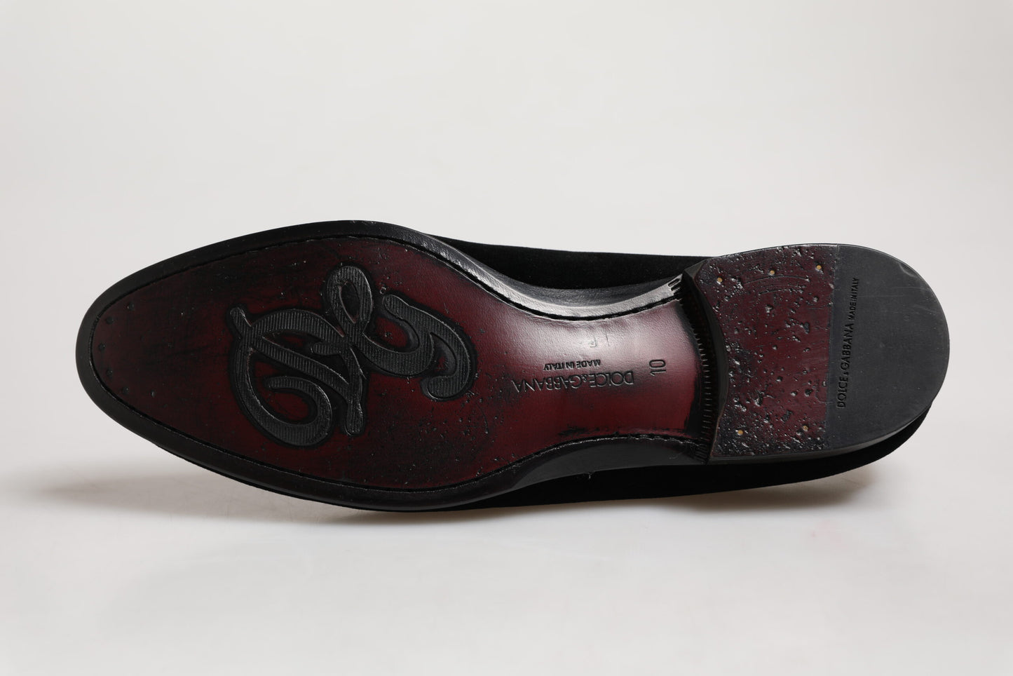 Dolce & Gabbana Black Velvet Slip On Loafers Formal Men Shoes