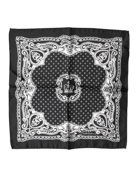 Dolce & Gabbana Black Bandana Print Square Handkerchief Scarf