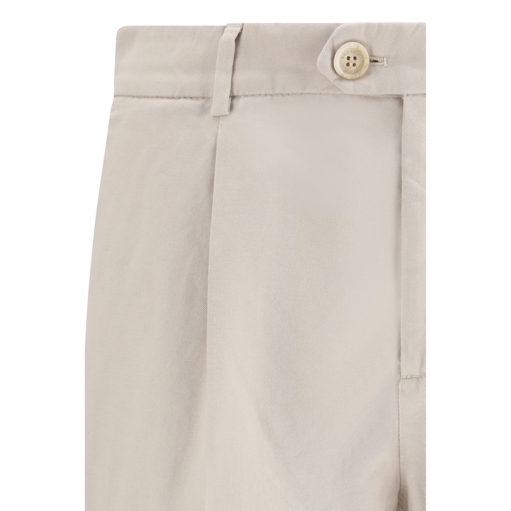 Brunello Cucinelli Beige Cotton Casual Pants