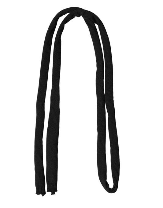 Dolce & Gabbana Black Wool Knitted Neck Wrap Shawl Men Scarf