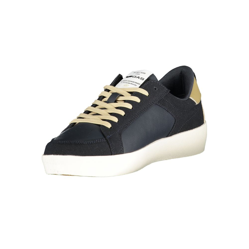 Gas Blue Polyurethane Men Sneaker