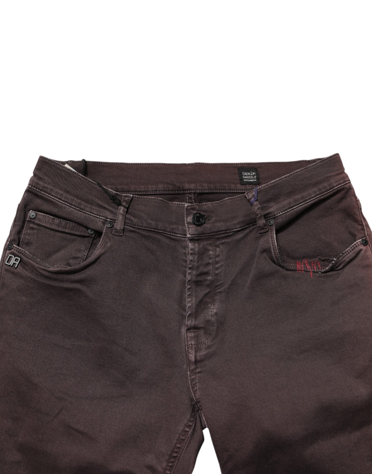 Daniele Alessandrini Brown Cotton Mid Waist Skinny Men Denim Jeans
