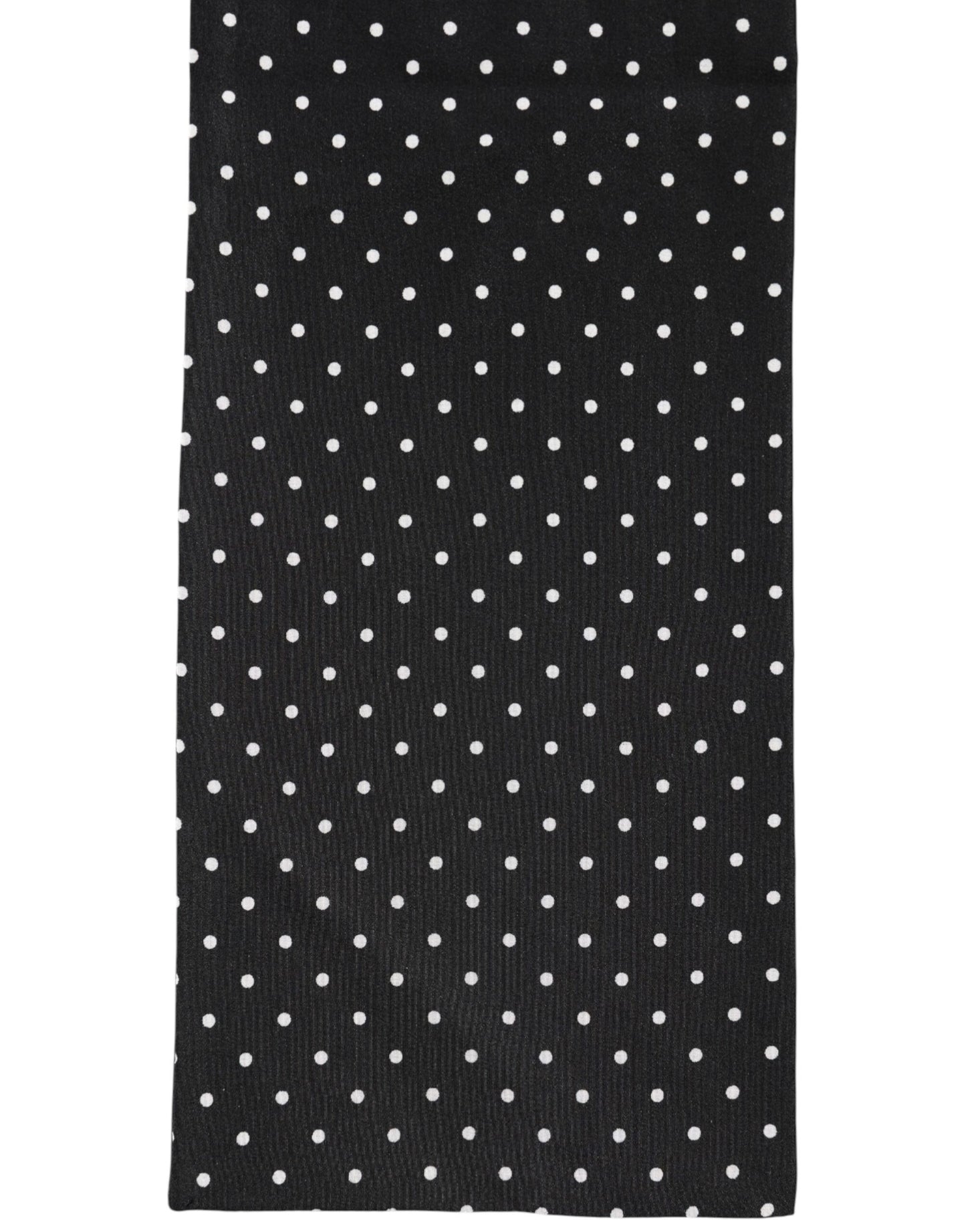 Dolce & Gabbana Black Polka Dot Neck Wrap Foulard 133.5cm x 12.5cm Scarf
