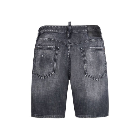 Dsquared² Black Cotton Bermuda Shorts