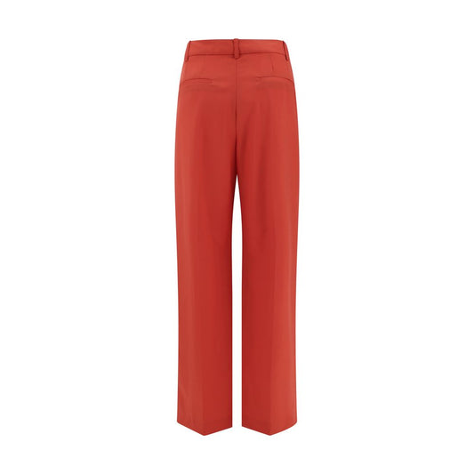Loulou De Saison Red Fleece Wool Flared Pants