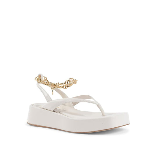 Dee Ocleppo Cream Leather Platform Sandals