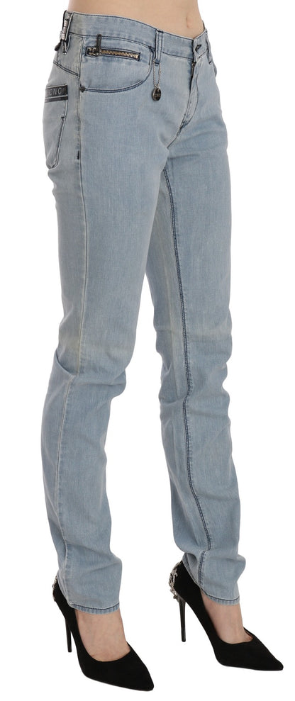 Costume National Light Blue Mid Waist Skinny Denim Jeans
