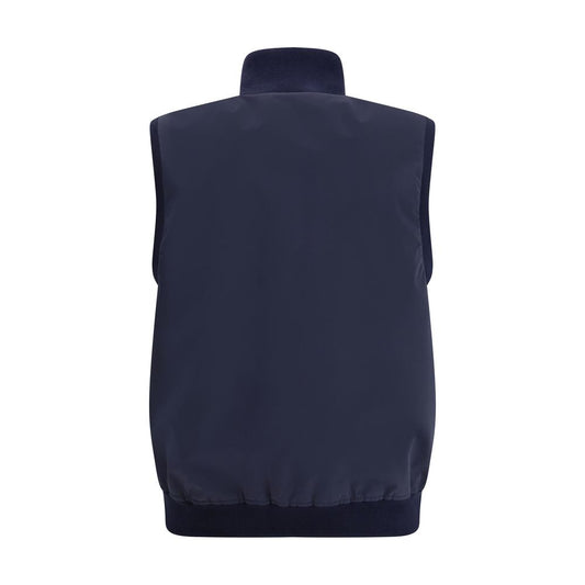 Brunello Cucinelli Blue Polyester Sleveless Jacket