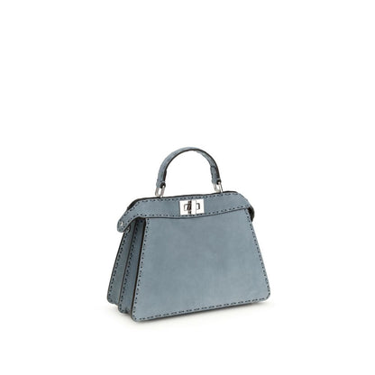 Fendi Blue Calf Leather Bos Taurus Handbag