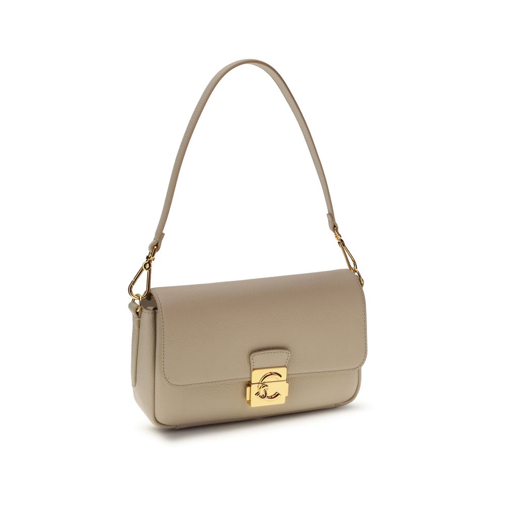 Coccinelle Beige Calf Leather Bos Taurus Shoulder Bag