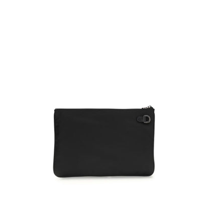 Kiton Black Nylon Clutch Bag