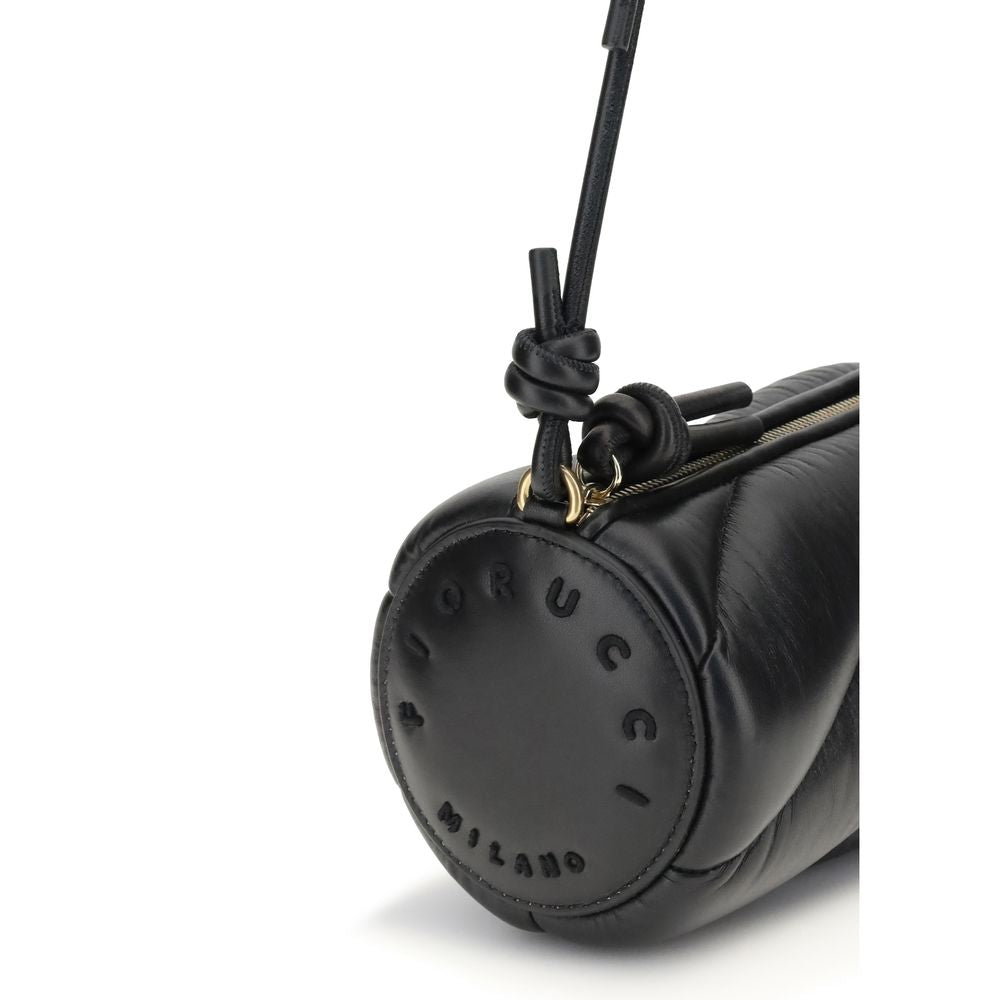 Fiorucci Black Calf Leather Bos Taurus Shoulder Bag