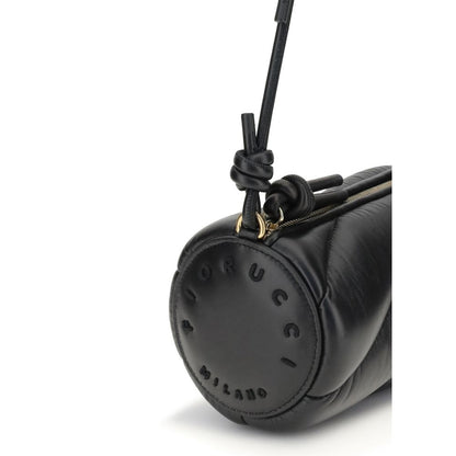 Fiorucci Black Calf Leather Bos Taurus Shoulder Bag