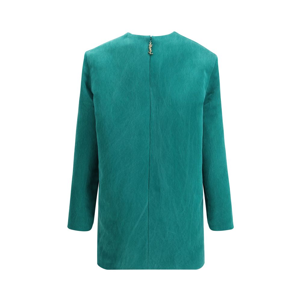 Saint Laurent Bicolor Silk Casual Dress