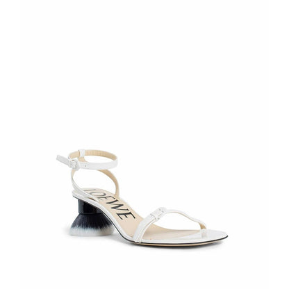 Loewe White Lamb Leather Platform Sandals