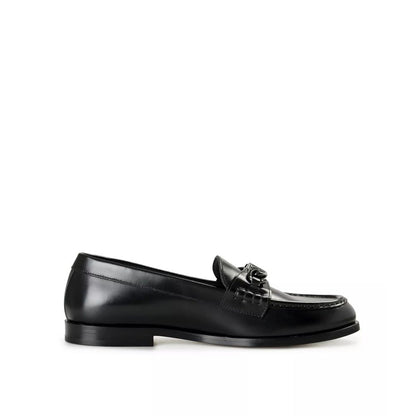 Valentino Garavani Black Leather Slip-On Loafers