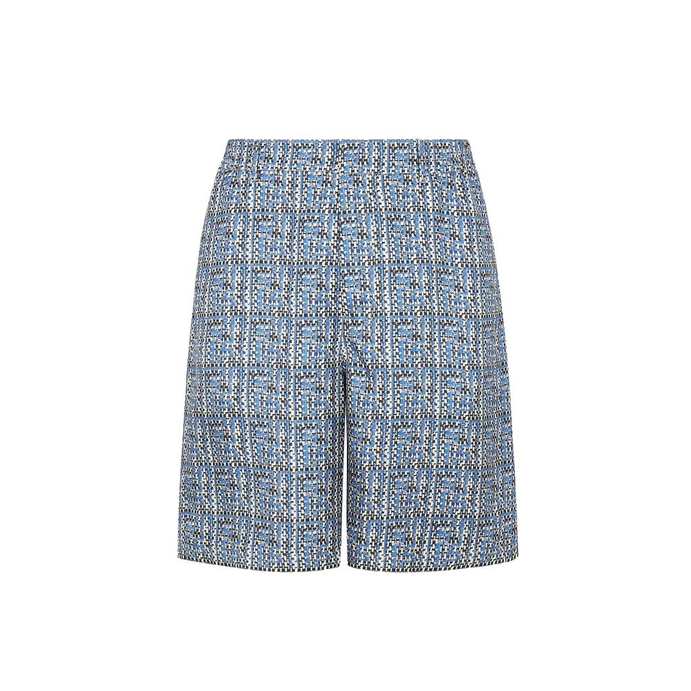 Fendi Blue Silk Short And Mini Shorts
