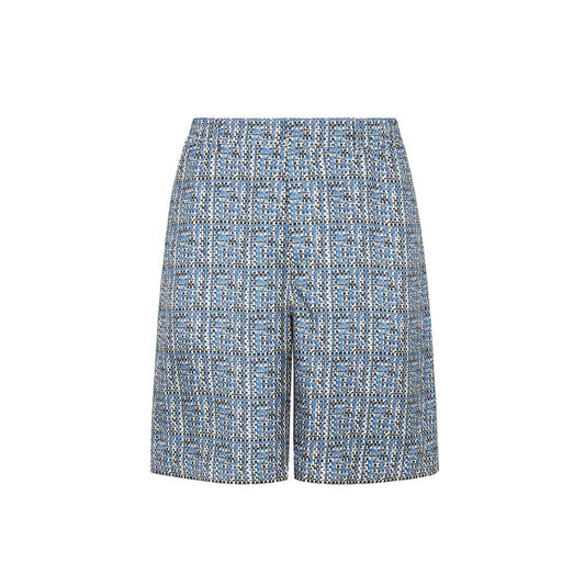 Fendi Blue Silk Short And Mini Shorts