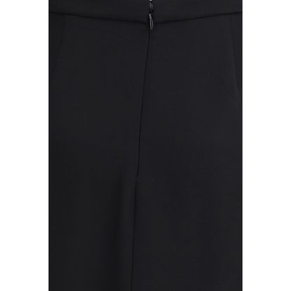 Valentino Black Silk Long Skirt
