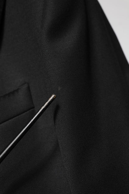 Dolce & Gabbana Black Wool Single Breasted Jacket Blazer