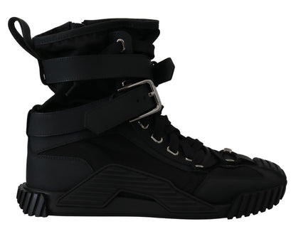 Dolce & Gabbana Sorrento Sneakers Nylon Black High Top Shoes