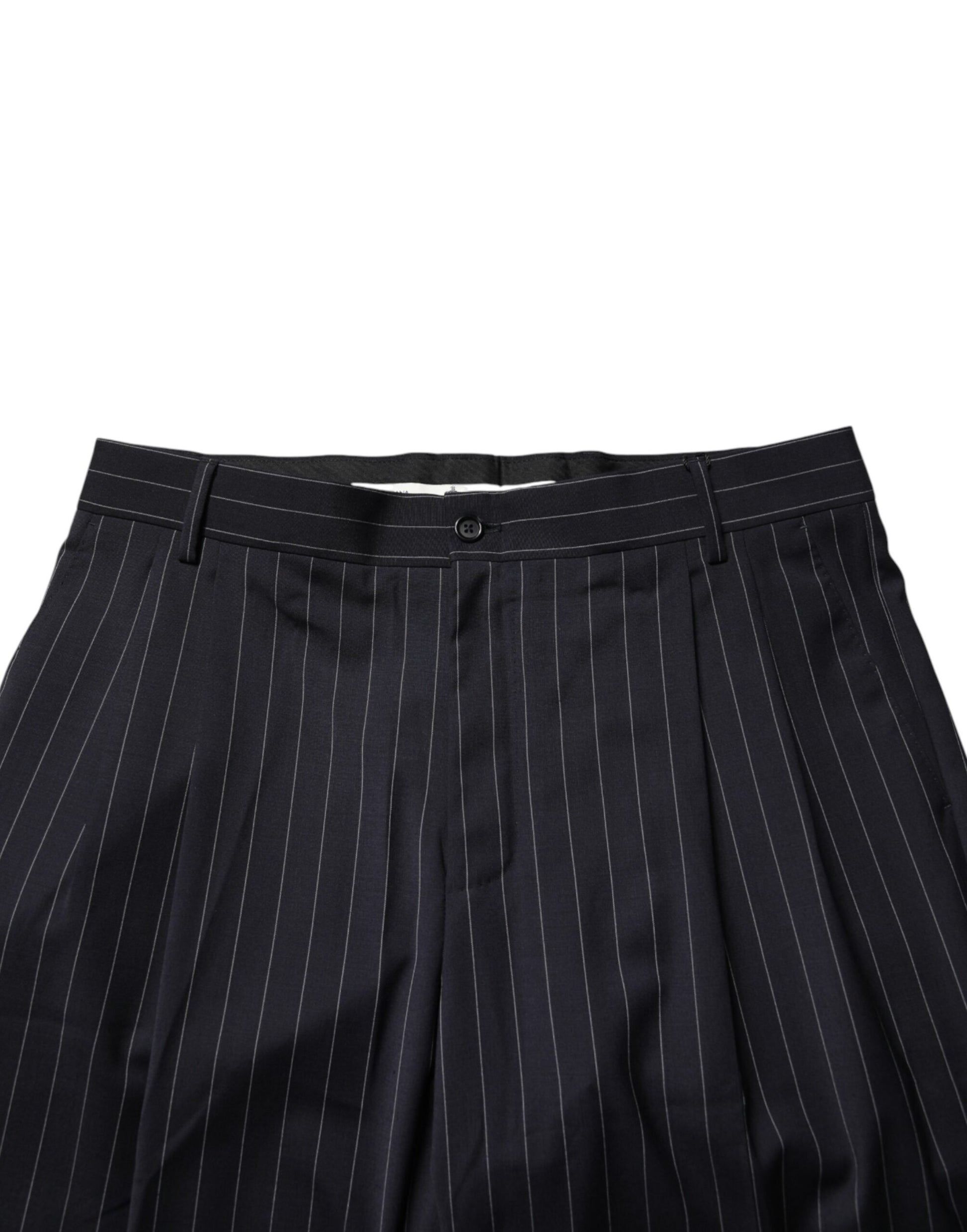 Dolce & Gabbana Black Stripe Straight Men Dress Trouser Pants