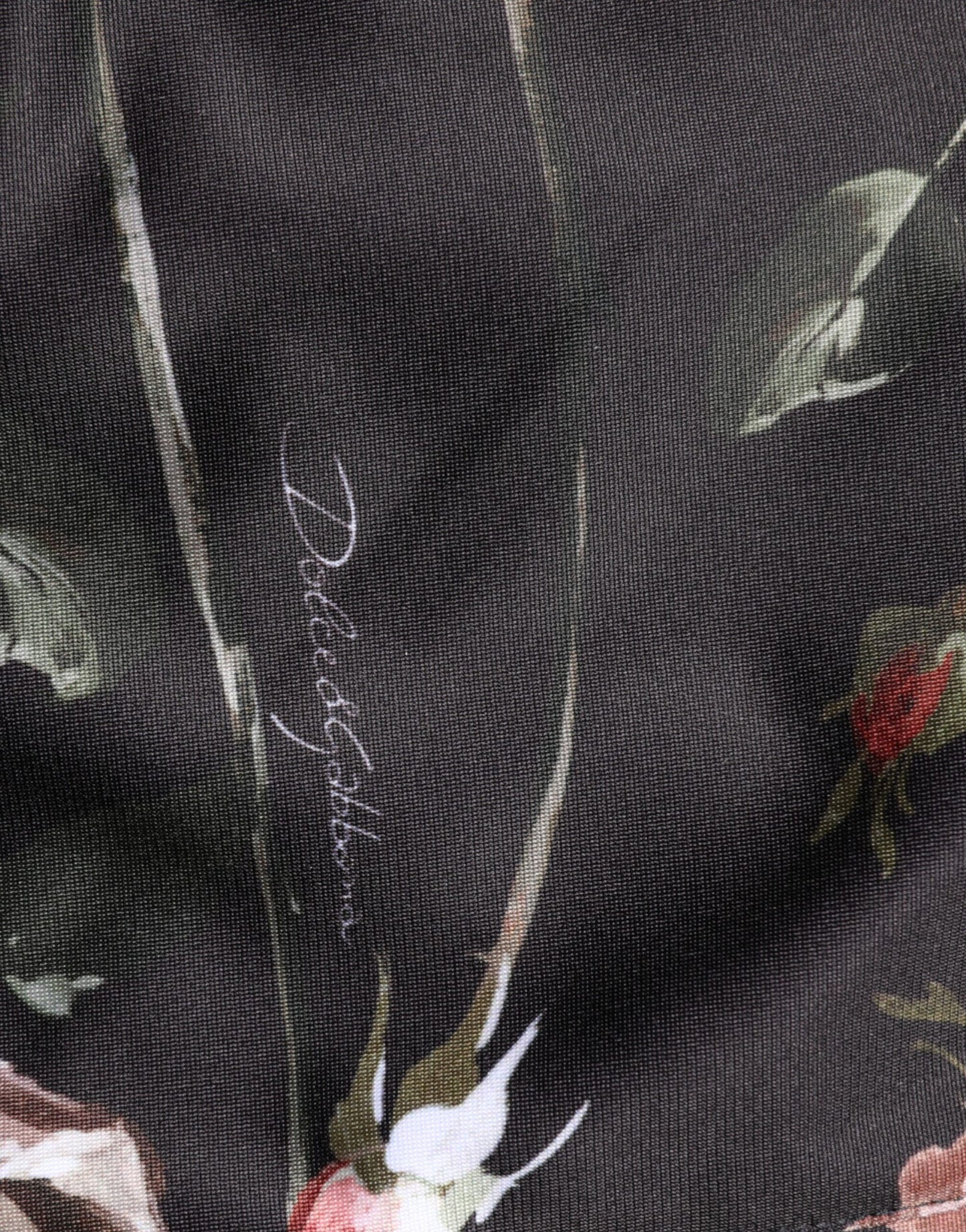 Dolce & Gabbana Black Floral Straight-Leg Chino Trouser Pants