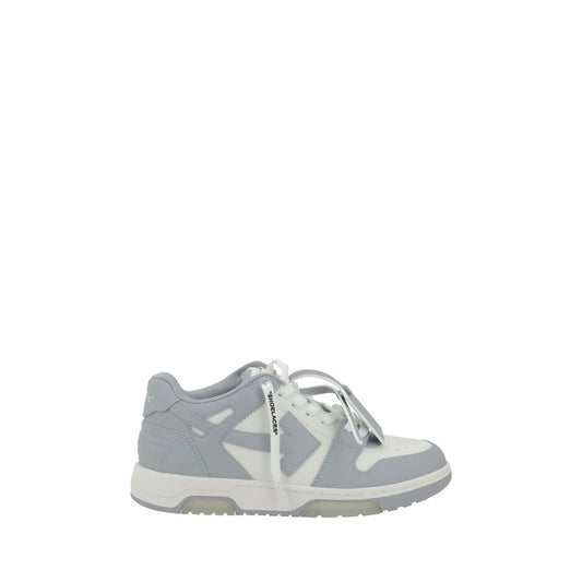 Off-White Gray Polyester Low Top Sneakers